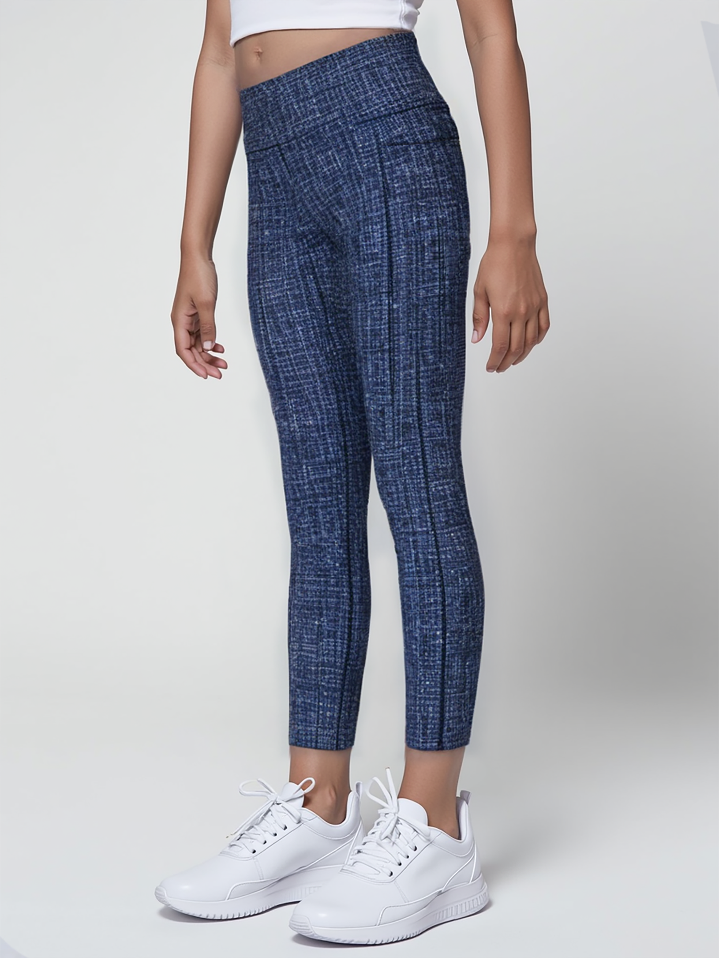 Flexy Blue Check Leggings